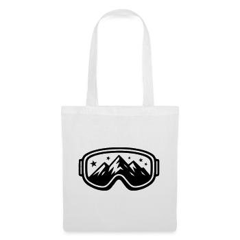 Skibrille Ski Berge Piste Symbol - Stoffbeutel - Weiß - Vorne