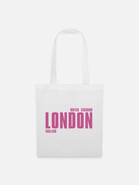 London – England Lyric Design - Stoffbeutel - Weiß