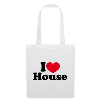 J’aime la maison - Sac en tissu - blanc - Devant