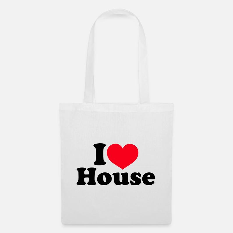 I Love House - Stoffbeutel - Weiß