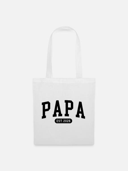 Geschenk für werdende Väter Papa 2026 - Stoffbeutel - Weiß