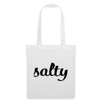 Salty Minimalist Spruch T-Shirt - Stoffbeutel - Weiß - Vorne