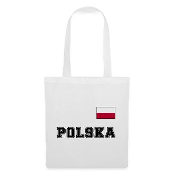 Polen Trikot Look – POLSKA mit Fahne bzw. Flagge - Stoffbeutel - Weiß - Vorne