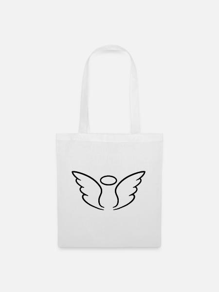 angel wings black - Stoffbeutel - Weiß