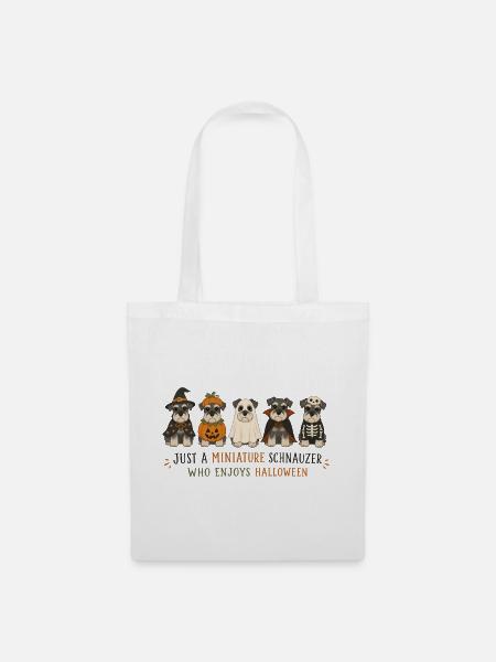 Halloween Miniaturschnauzer-Crew - Stoffbeutel - Weiß