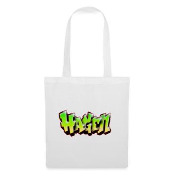 HAGEN Neon-Graffiti-Name! Old School Tag-Kunst - Stoffbeutel - Weiß - Vorne