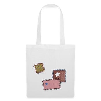 rapiéçage suture aiguille à coudre Patchwork étoiles - Sac en tissu - blanc - Devant