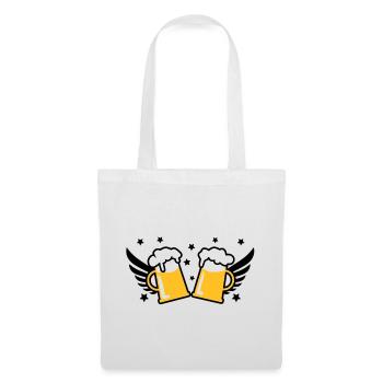 2 Mass Bier Bierkruege Flügel 3c Prost - Stoffbeutel - Weiß - Vorne