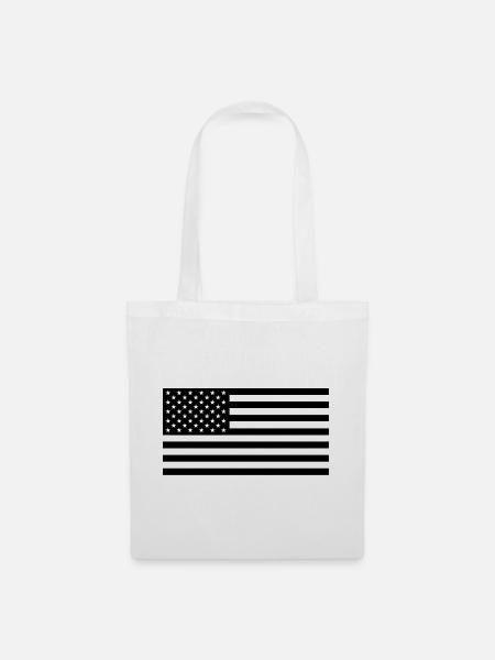 Black US flag - Stoffbeutel - Weiß