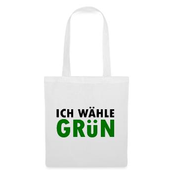 Ich wähle grün - Stoffbeutel - Weiß - Vorne
