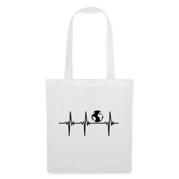 Mon cœur bat pour un avenir de la planète Terre - Sac en tissu - blanc - Devant