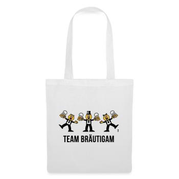 Team Bräutigam (JGA / Karikatur / Tanz / 3C / B) - Stoffbeutel - Weiß - Vorne