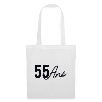 55 Ans - Sac en tissu - blanc - Devant