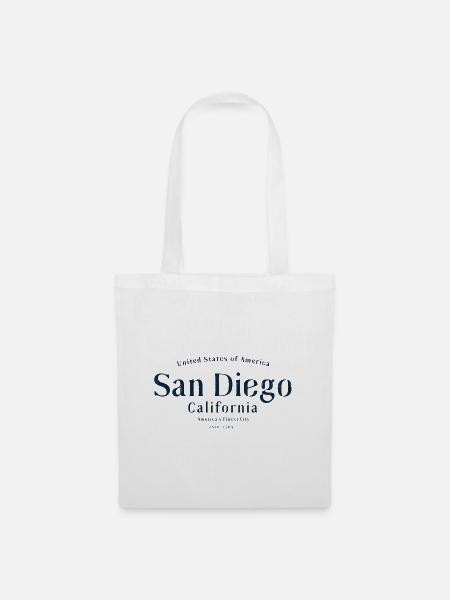 Retro San Diego - Stoffbeutel - Weiß
