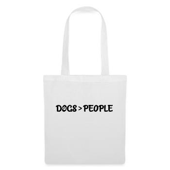 CHIENS > PERSONNES - Dictons drôles Chiens Patte de Chien - Sac en tissu - blanc - Devant