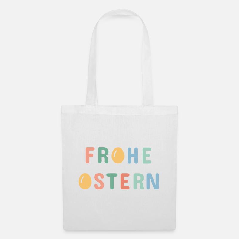 Joyeuses Pâques Lettrage - Sac en tissu - blanc