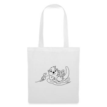 Otter with duck coloring motif - Tote Bag - white - Front