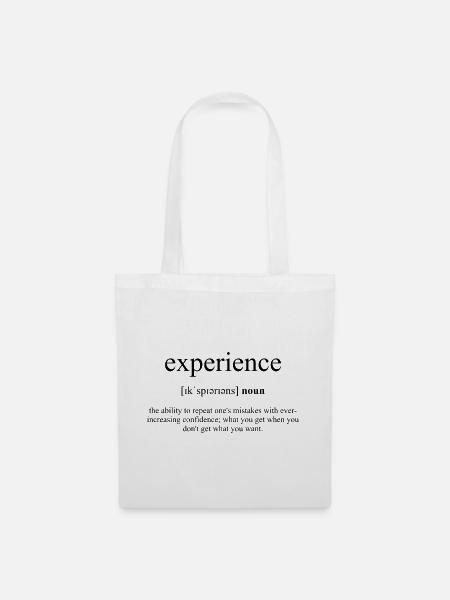 Experience | Erfahrung Definition Dictionary - Stoffbeutel - Weiß