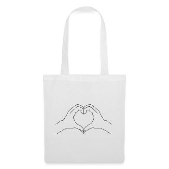 Personalized heart hands motif - simple - Tote Bag - white - Front