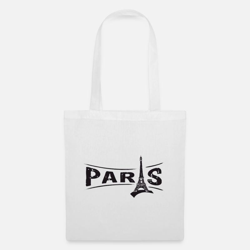 PARIS mit Eiffelturm - Stoffbeutel - Weiß