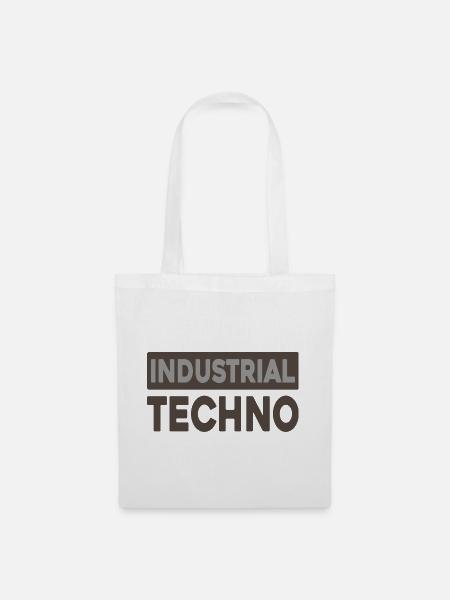 Industrielle Techno-Typografie - Stoffbeutel - Weiß