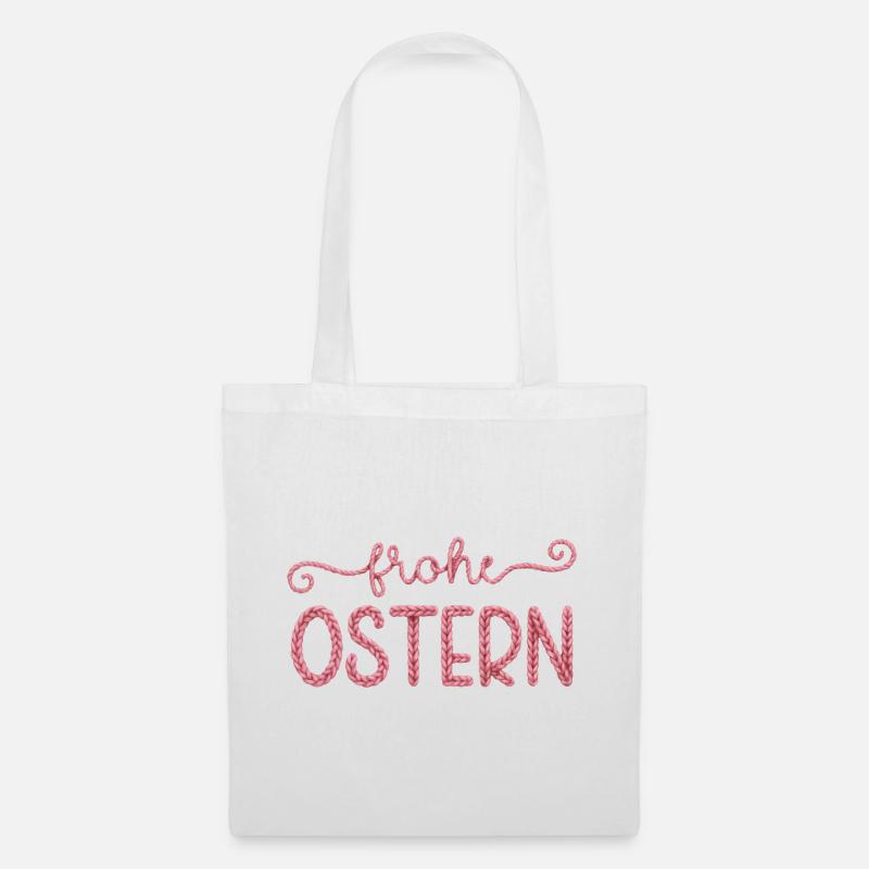 Frohe Ostern - Stoffbeutel - Weiß