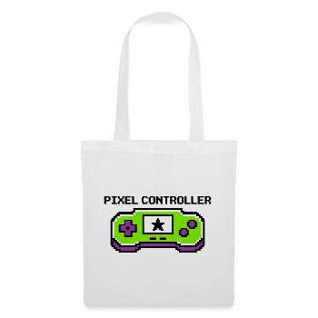 Pixel Controller Logo Grafik - Stoffbeutel - Weiß - Vorne