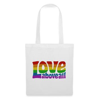 Love Above All | Rainbow Pride Design - Tote Bag - white - Front