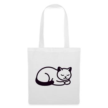 Schlafende Katze Icon - Stoffbeutel - Weiß - Vorne