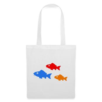 Bunte Fischsilhouetten Trio - Stoffbeutel - Weiß - Vorne