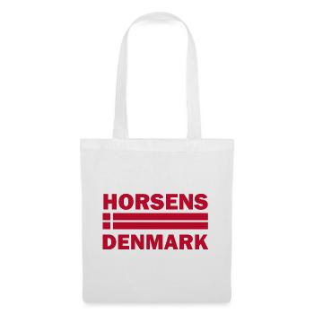 Horsens Dänemark-Flaggenmotiv - Stoffbeutel - Weiß - Vorne