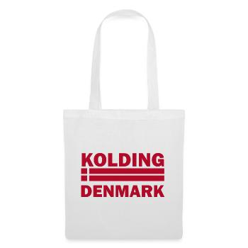 Kolding, Dänemarks Stadtflagge - Stoffbeutel - Weiß - Vorne