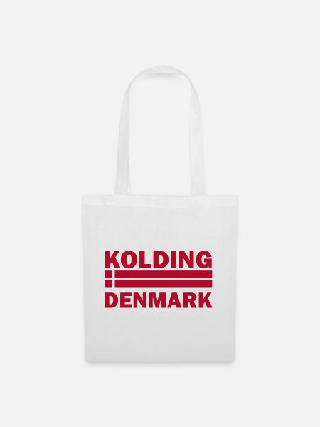 Kolding, Dänemarks Stadtflagge - Stoffbeutel - Weiß