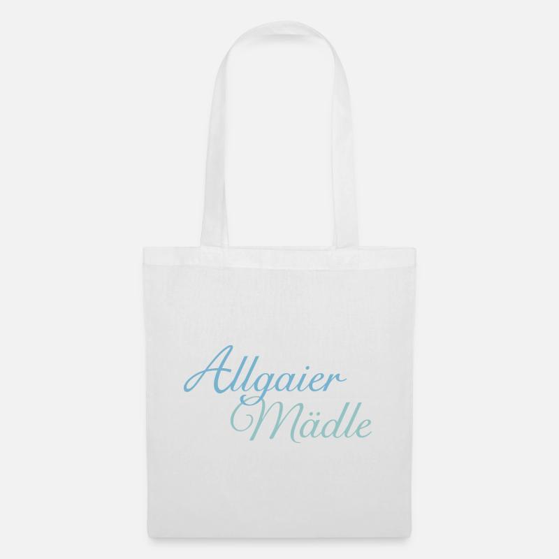 Allgaier Mädle Mädchen aus dem Allgäu (Hell) - Stoffbeutel - Weiß