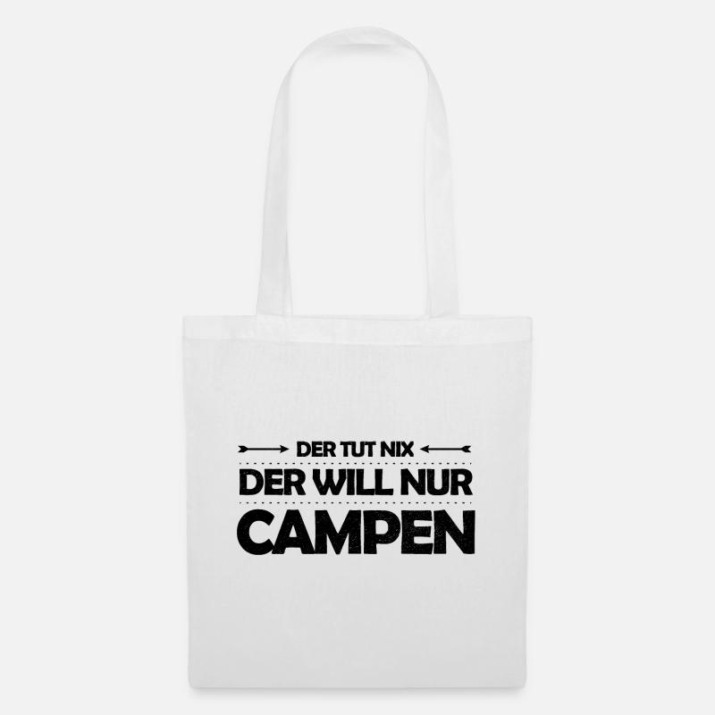Der tut nix – der will nur campen Camping Spruch - Stoffbeutel - Weiß