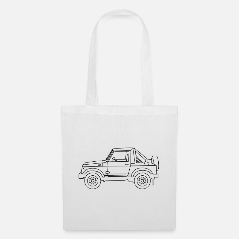 4X4 Auto Umriss - Stoffbeutel - Weiß