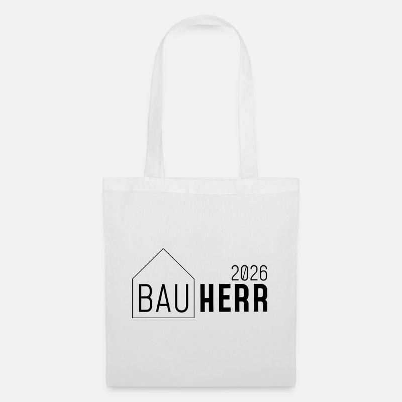 Constructeur avec maison 2026 - Sac en tissu - blanc