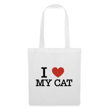 Ich liebe meine Katze. Lustiges Katzenbesitzer-Zitat - Stoffbeutel - Weiß - Vorne