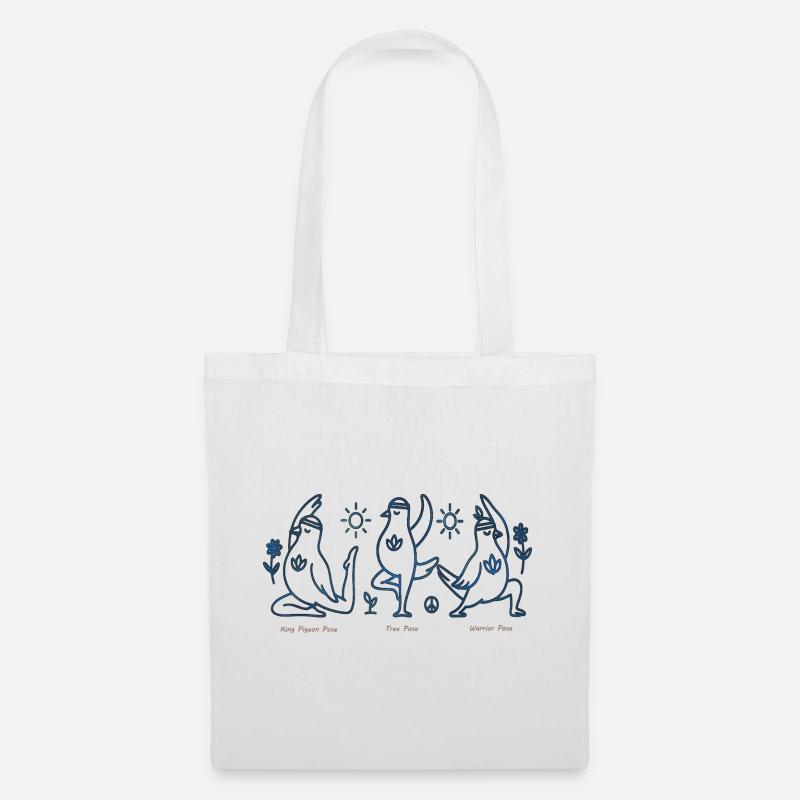 Three Penguins in Yoga Boho Peace - Tote Bag - white
