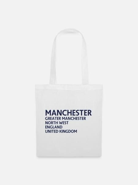 Manchester – England Lyric Design - Stoffbeutel - Weiß