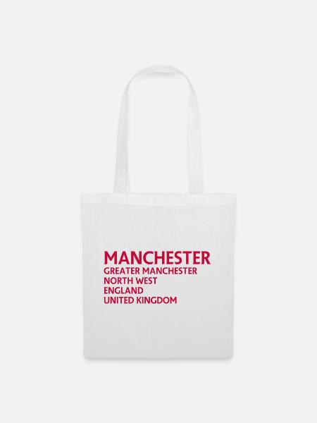 Manchester – England Lyric Design - Stoffbeutel - Weiß