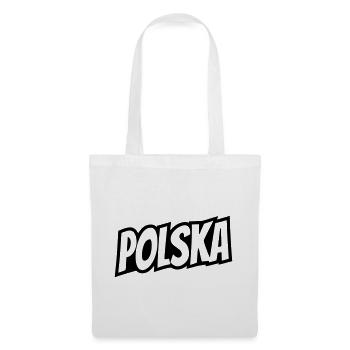 Polska - Polen Schriftzug - Stoffbeutel - Weiß - Vorne