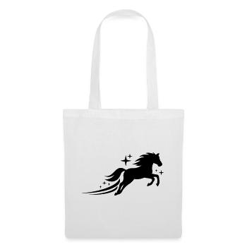 Pferd Galopp Sterne Schwarz Symbol - Stoffbeutel - Weiß - Vorne