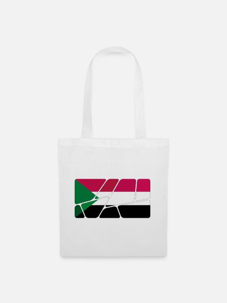 Sudan als Flagge - Stoffbeutel - Weiß