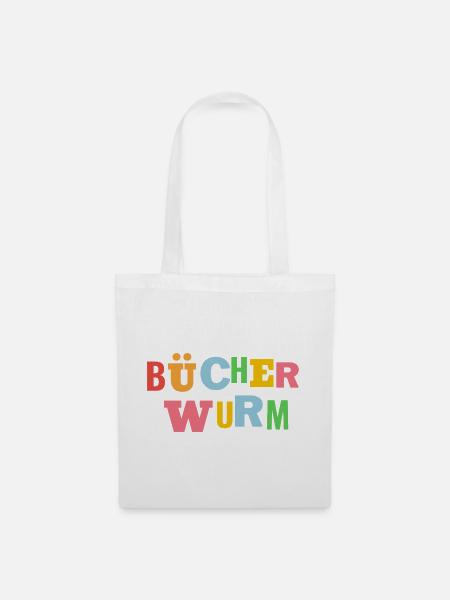 Bücherwurm - Stoffbeutel - Weiß
