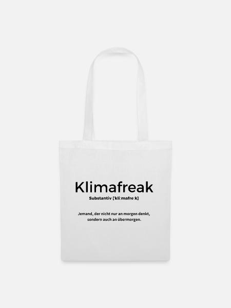Klimafreak Denker - Stoffbeutel - Weiß