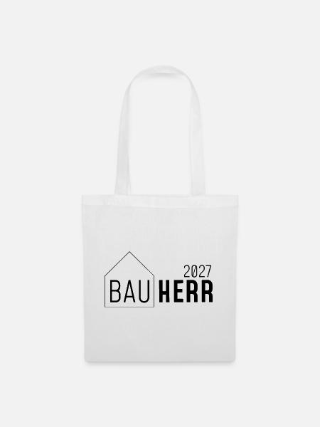 Bauherr 2027 mit Haus - Stoffbeutel - Weiß