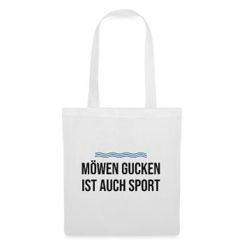 Möwen gucken ist auch Sport – Nordsee - Stoffbeutel - Weiß - Vorne