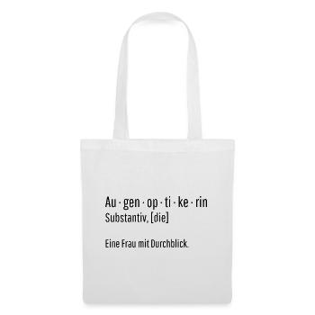 Augenoptikerin Substantiv Definition Geschenk - Stoffbeutel - Weiß - Vorne