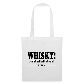 Whisky trinken Schlechte Laune Alkohol Saufen - Stoffbeutel - Weiß - Vorne
